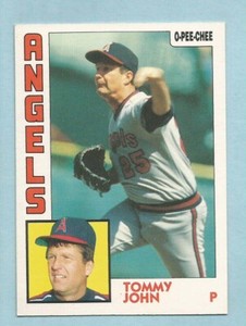 1984 OPC O-Pee-Chee Baseball Tommy John #284 California Angels NM/MT
