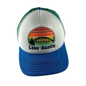 Tyler's Lake Austin Hat Snapback Mesh Back Sunset Bridge Blue Green Medium - Picture 1 of 7