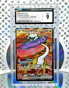 CGC 9 Raging Bolt EX 196/162 Fuerzas Temporales Arte Completo Secreto Raro Tarjeta Pokémon - Imagen 1 de 1