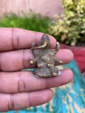 Antique Old Brass Rare Hand Carved Hindu God Miniature Figurine 2'' Sculpture 
