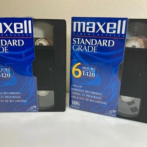 2 casetes de video Maxwell T-120 - cintas VHS usadas - Imagen 1 de 4
