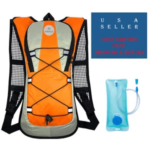 SOBEYO Hydratationsrucksack wasserdicht 2L Reservoir Laufen Radfahren Wandern orange - Bild 1 von 8