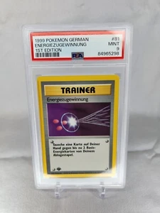 1999 Pokémon Base Set 1ST EDITION GERMAN Energiezugewinnung #81 PSA 9 - Picture 1 of 2