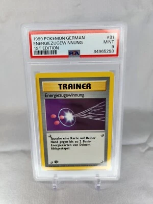 1999 Pokémon Base Set 1ST EDITION GERMAN Energiezugewinnung #81 PSA 9 - Image 1 of 2