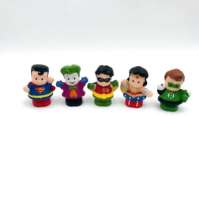 Fisher Price Little People Superhero Villian Lot of 5 Superman Joker Robin WW - Image 1 of 4