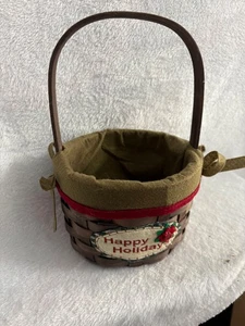 HAPPY HOLIDAYS WEIDENKORB 5" X 7" MIT FILZFUTTER - Bild 1 von 5