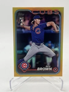 2024 TOPPS UPDATE BEN BROWN RC #US183 RAINBOW GOLD FOIL SP CUBS - Picture 1 of 1