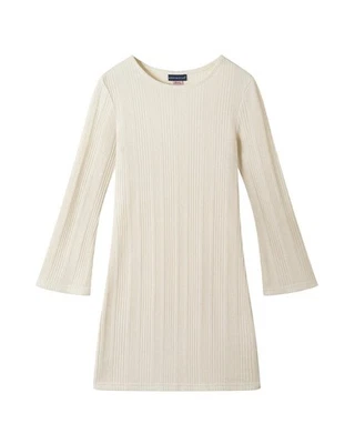 Andy & Evan Lurex Rib Bell-Sleeve Dress White Xl(16) - Image 1 of 3