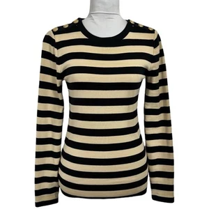 Camicia J.CREW Perfect Fit maglia piccola a righe marrone nero oro bottoni preppy - Foto 1 di 13