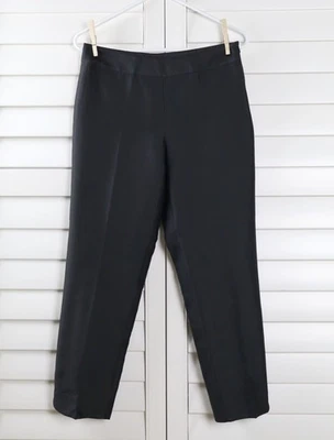 TALBOTS NWT $119 Black Sheen Silk Blend Fully Lined Dress Pants Size 4 Petite - Image 1 of 4