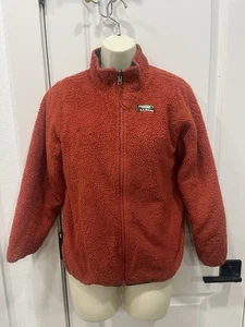 Giacca pile LL Bean arancione full zip donna taglia XL 18 confezioni cappuccio logo - Foto 1 di 7