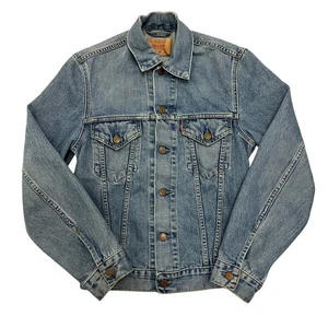 Levi's Denim Trucker Jacket Blue Mens S Slim Fit Red Tab 100% Cotton 70500 04 - Picture 1 of 12
