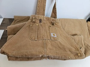 Carhartt Work Dungarees Mens Heavy Cotton Knee Protected Denim XXXL UK 42" X 34 - Bild 1 von 19