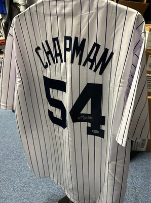 Aroldis Chapman Autographed New York Yankees Replica Jersey BAS - Image 1 of 4