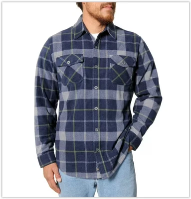 NWOT Freedom Foundry Men's Lightweight Plush Fleece Blue Plaid Shirt  XL - Image 1 of 4
