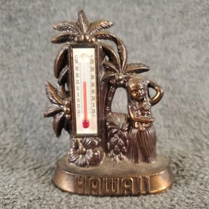Vintage Hawaii-Thema Souvenir Thermometer Hula Mädchen Palme Retro 60er - Bild 1 von 13