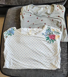Set 2 H&M Mama maternity tshirt tops grey white VGUC S/M UK10/12 - Picture 1 of 5