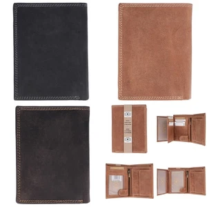 Monedero de cuero auténtico RIFD para hombre negro formato vertical cremallera - Imagen 1 de 24