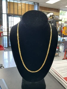 20” 7.7g 14k Yellow Gold Herringbone Necklace 230580 - Picture 1 of 10