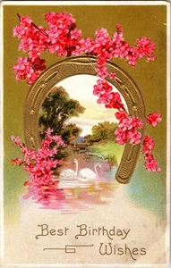 Hermosas flores en postal de felicitación vintage o/18 AX8073 - Imagen 1 de 2