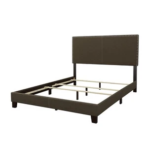 Charcoal Twin Bed with Nailhead Trim B5A4432 - Picture 1 of 5