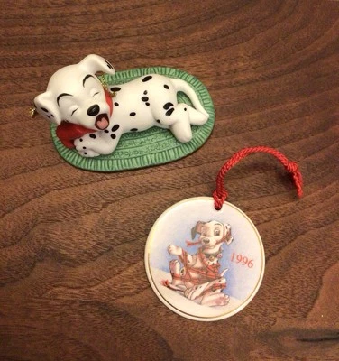 Grolier Disney Navidad Esperando a Santa 1998 y 1996~101 Adornos Dálmatas Foto 1 de 4