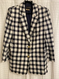 classiques entier Blazer Damen schwarz weiß kariert Kragen Small Preppy - Bild 1 von 7