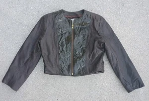 Image Leather Distinctive Collection - Leather Jacket Cropped Sz Small - Picture 1 of 8