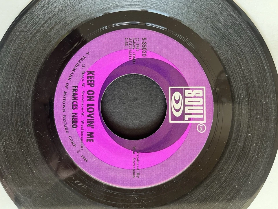 FRANCES NERO. Keep on loving me. NORTHERN SOUL. MINT MINUS CONDITION. MOTOWN. - Image 1 of 2