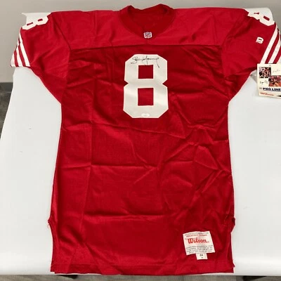 Camiseta deportiva modelo de juego Wilson auténtica firmada por Steve Young de los San Francisco 49ers JSA Foto 1 de 4