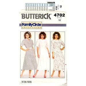 VTG Butterick 4702 Women's 12 Dress Lower Calf 1987 Family Circle Pattern Sew UC - Picture 1 of 3