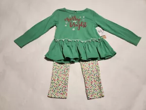 NWT Willow and Wyatt Christmas Merry and Bright 2PC Outfit Set 4T Toddler Girl - Picture 1 of 1