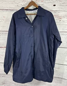 Blair Navy Blue Snap Front Lightweight Jacket Womens Medium Vtg - Picture 1 of 6
