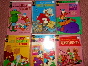 GOLD KEY DISNEY LOT(6) AVE FN- UNCLE SCROOGE MOBY DUCK 1970-1974 - Picture 1 of 3