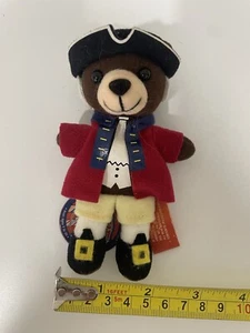 Puppet Pals Soldier Teddy bear Finger Puppet. Plush Stuffed Toy 5” Brown/ Red. - Picture 1 of 8