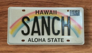 HAWAII GRAFIK REGENBOGEN VANITY NUMMERNSCHILD " SANCH " SANCHEZ SANCHO - Bild 1 von 1