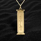 Personalised 9Ct Gold Egyptian Cartouche Hieroglyphic And English Name Pendant