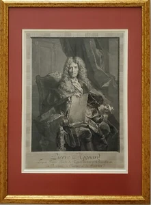 Grabado en cobre gráfico retrato Pierre Mignard Georg Friedrich Schmidt 1744 - Imagen 1 de 14