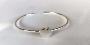 Silver Plated Love Heart Bracelet Bangle - Picture 1 of 1