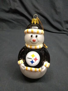 Pittsburgh Steelers Glas Schneemann Weihnachtsschmuck - Bild 1 von 7