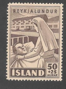 Islandia #B9 (SP8) en muy buen estado como nuevo. - 1949 50a + 25a enfermera cubierta paciente - Imagen 1 de 1