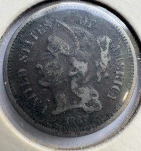 1867 3cent Nickel piece - Picture 1 of 2