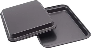 2 Pack Small Baking Sheets 9.5X7 Cookie Tray Oven Pan Nonstick Magnetic Bakeware - Picture 1 of 10