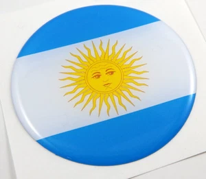 Argentina flag Round domed decal emblem Car bike sticker 2.44" - Foto 1 di 2