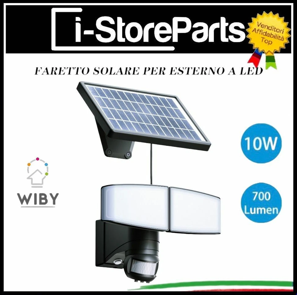 Faro Solar Con Panel Foco Exterior IP44 Sensor de Movimiento Jardín - Imagen 1 de 1