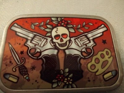 De colección Nuevo Cinturón Hebilla Calavera con Armas de Fuego  Foto 1 de 2