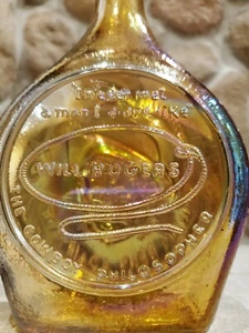 Vintage Wheaton Commemorative Decanter Carnival Glass - The Cowboy Will Rogers - Picture 1 of 9