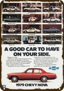 1979 CHEVY NOVA POLICE COP CARS Vintage Look DECORATIVE REPLICA METAL SIGN - Picture 1 of 1