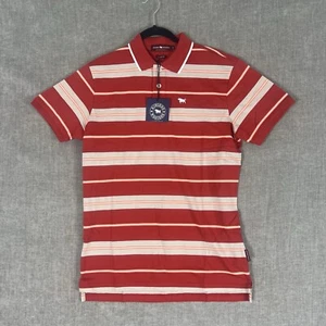 Ringers Western BNWT Mens Size S Small Polo T-Shirts Top Red Striped Logo Collar - Picture 1 of 13