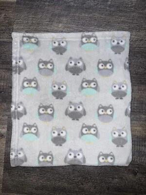Manta bebé Garanimals Walmart gris aguamarina búho seguridad suave Lovey 30x36" Foto 1 de 3